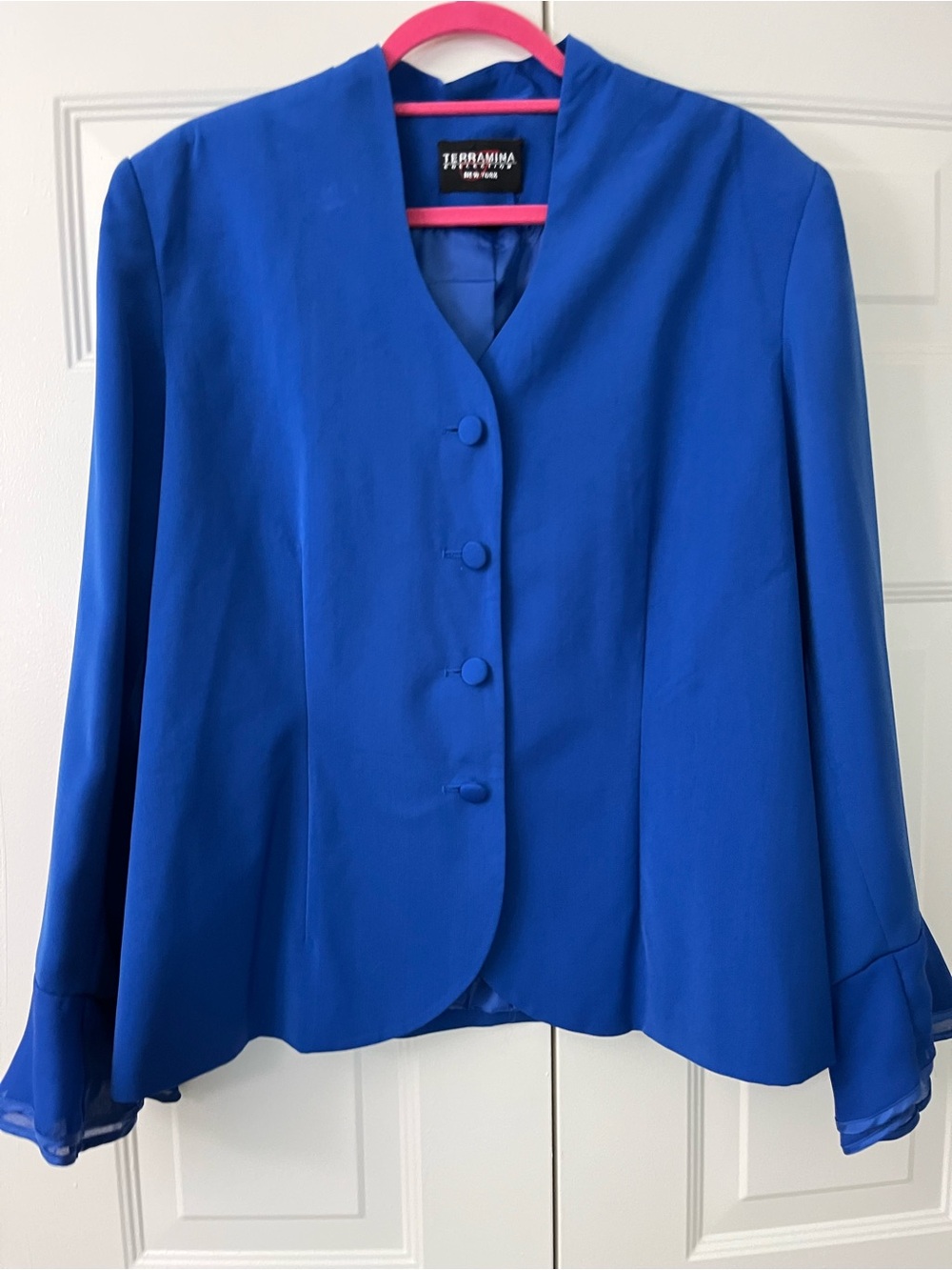 Terramina Collection Vivid Blue Bell Cuff Blazer
